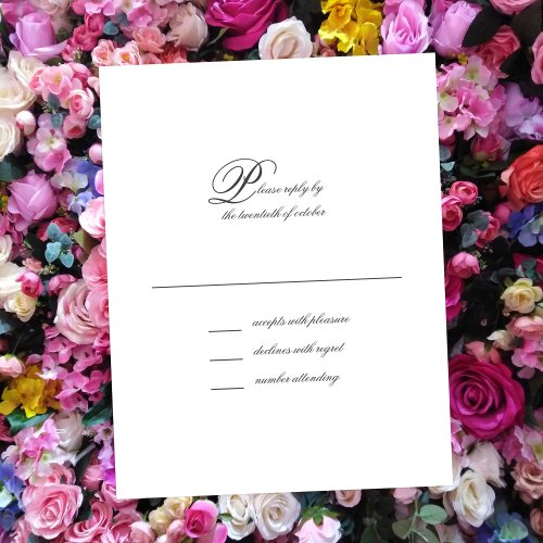 Elegant Simple Script Wedding RSVP Card