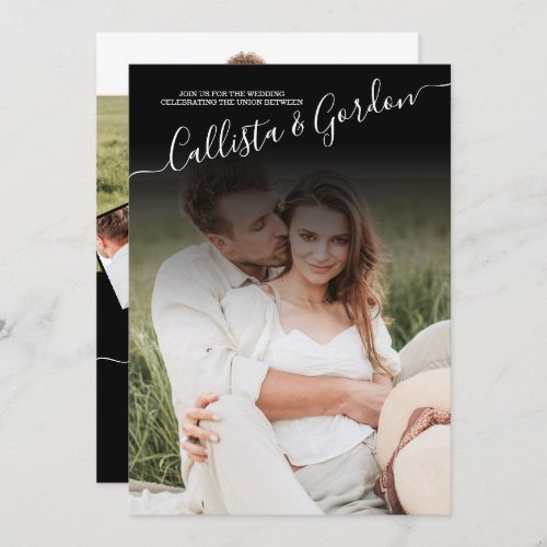 Elegant Simple Scripted Photo Collage Wedding Invitation