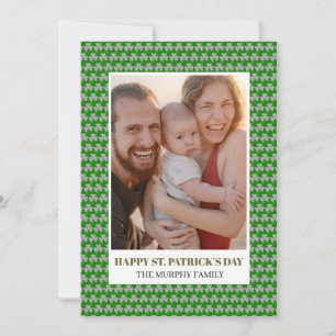 Elegant Simple Shamrock Photo St. Patrick's Day Holiday Card
