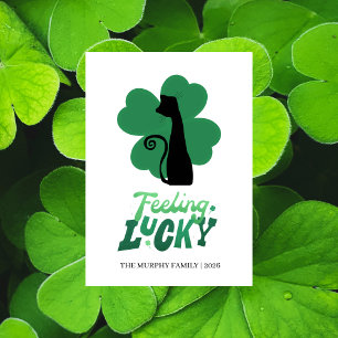 Elegant Simple Shamrock Photo St. Patrick's Day Holiday Card