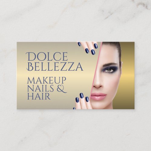 Elegant Simple Shiny Glossy Looking Faux Gold Art Business Card