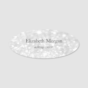 Elegant Simple Silver Name Tag