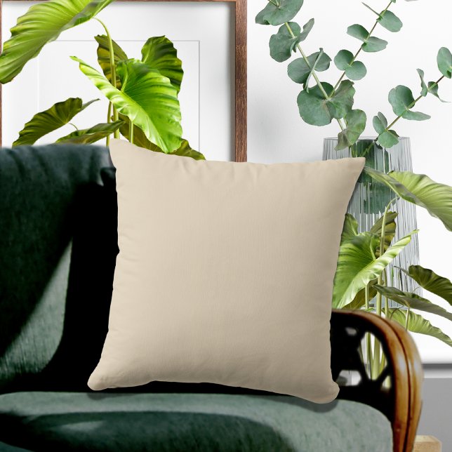 Elegant Simple Solid Color Beige Throw Pillow (Creator Uploaded)