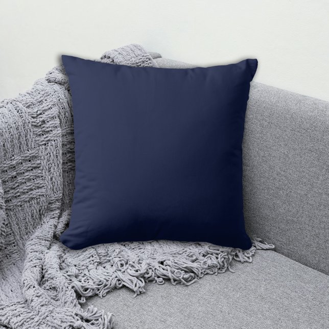 Elegant Simple Solid Dark Blue Color Throw Pillow (Elegant Simple Solid Dark Blue Color Throw Pillow #zazzlemade #soliddarkpillow)