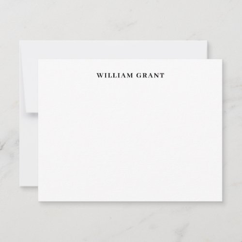 Elegant Simple Sophisticated Classic Black Gray Note Card