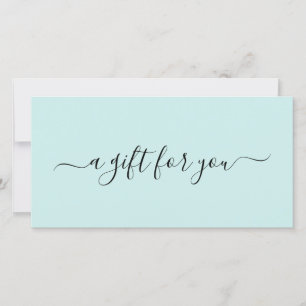 Elegant Simple Spa Teal Turquoise Gift Certificate