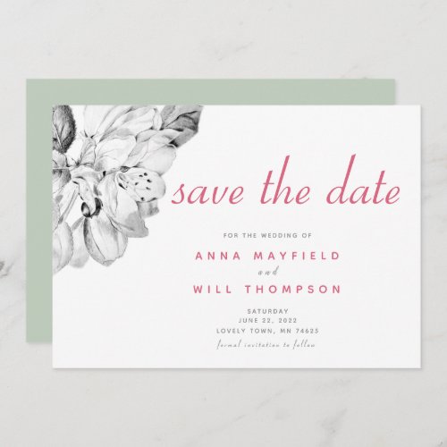 Elegant Simple Spring Floral Wedding Save the Date