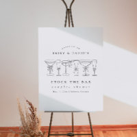 Elegant Simple Stock The Bar Shower Welcome Sign