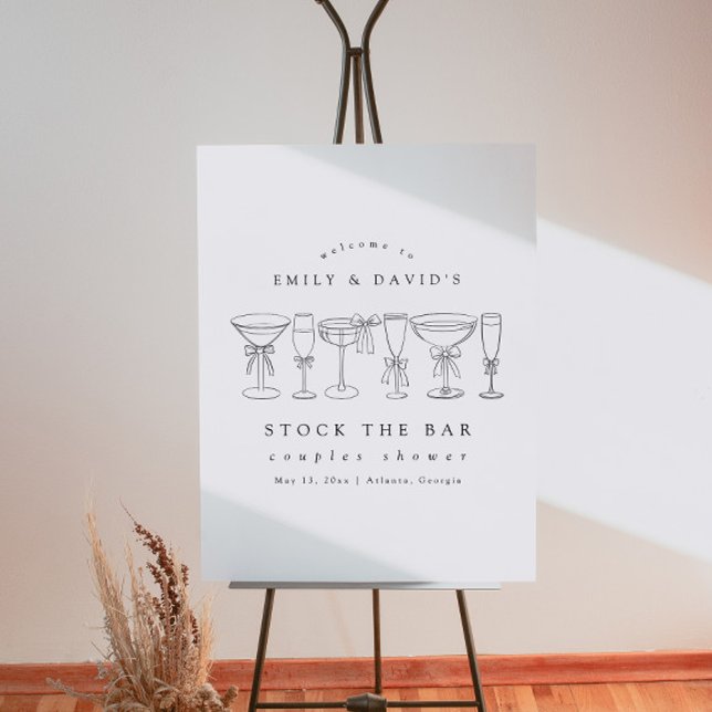 Elegant Simple Stock The Bar Shower Welcome Sign (Creator Uploaded)