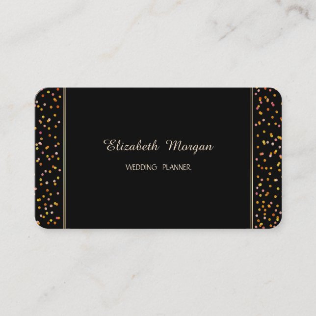 Elegant Simple Stylish Modern Confetti Business Card (Front)