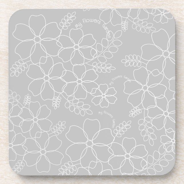 Elegant simple summer flowers pattern beverage coaster (Front)