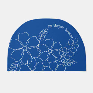 Elegant simple summer flowers pattern doormat