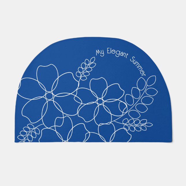 Elegant simple summer flowers pattern doormat (Front)