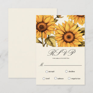 Elegant Simple Sunflower RSVP Card