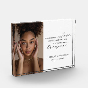 Elegant Simple Sympathy Bereavement Memorial Photo Block