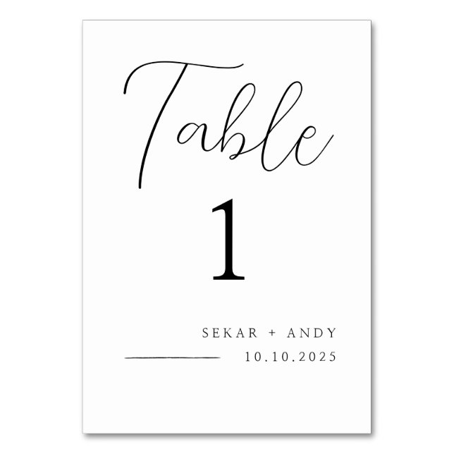 Elegant simple Table Card (Front)