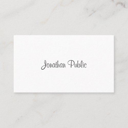 Elegant Simple Template Calligraphy Script Text Business Card