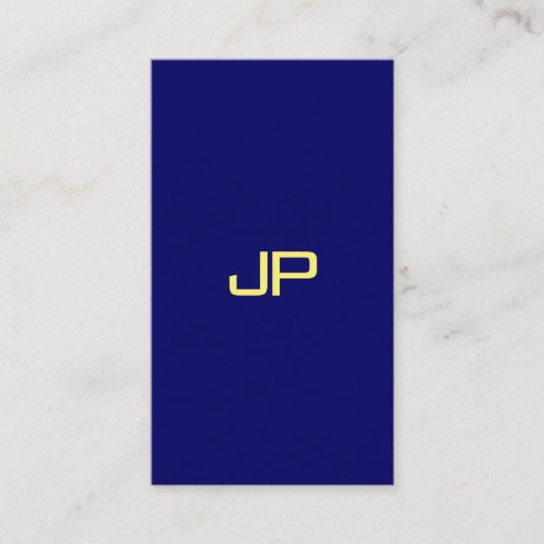 Elegant Simple Template Faux Gold Font Navy Blue Business Card