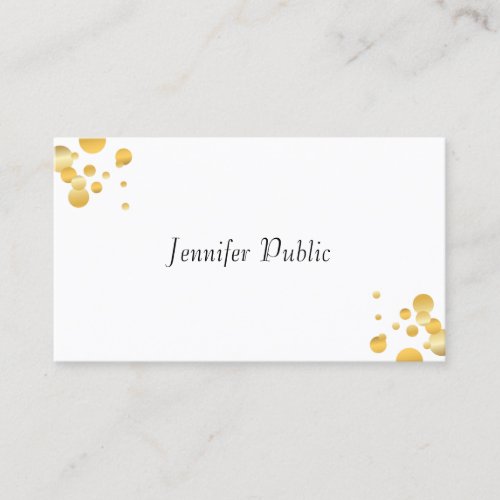 Elegant Simple Template Gold Confetti Modern Business Card