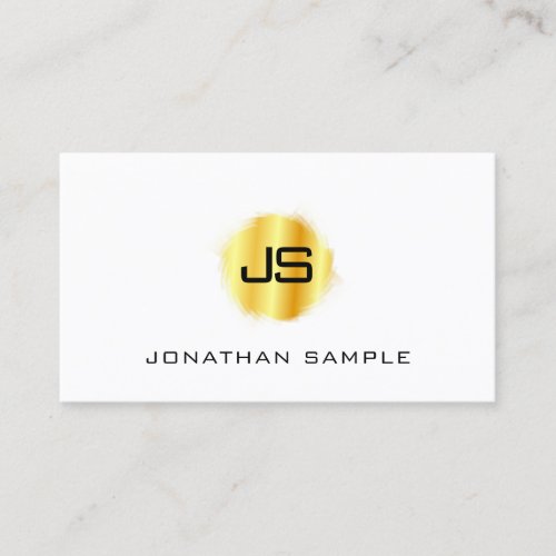 Elegant Simple Template Gold Look Modern Monogram Business Card