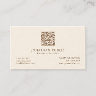Elegant Simple Template Luxe Signature Cream White Business Card