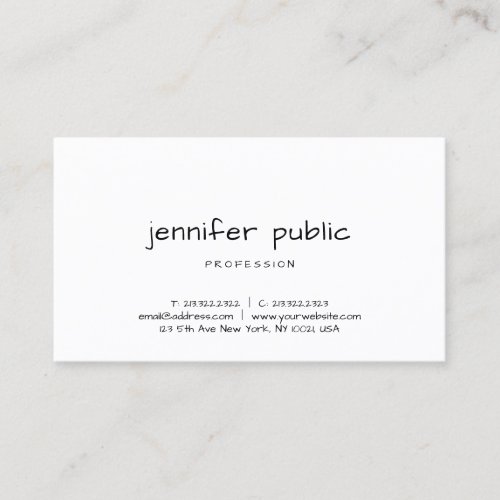 Elegant Simple Template Modern Handwritten Script Business Card