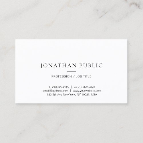 Elegant Simple Template Modern Minimalist Design Business Card