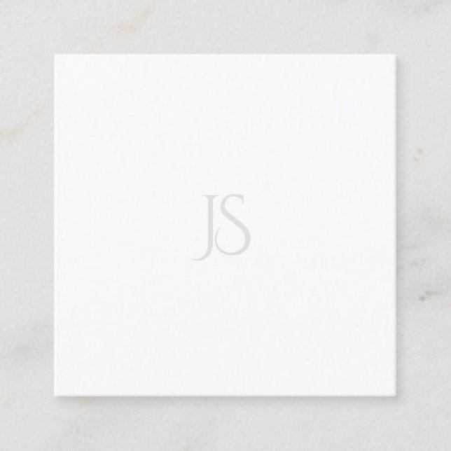 Elegant Simple Template Modern Minimalist Monogram Square Business Card (Front)