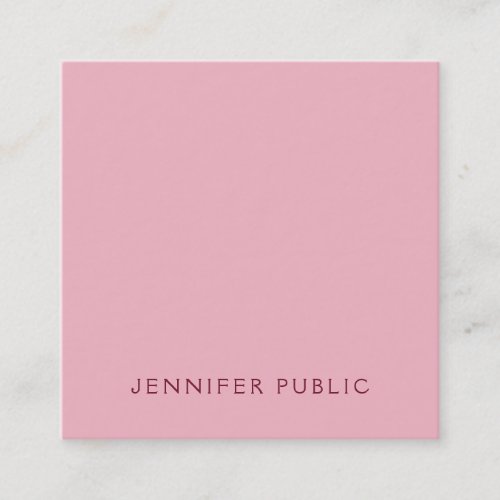 Elegant Simple Template Pale Pink Luxury Modern Square Business Card