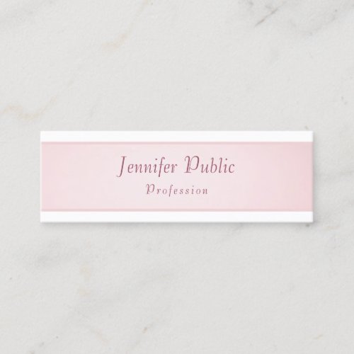 Elegant Simple Template Rose Gold White Modern Mini Business Card