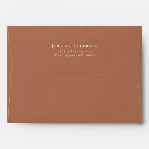 Elegant Simple Terracotta Wedding Invitation Envelope
