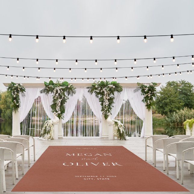 Elegant Simple Terracotta Wedding Rug (Insitu (Wedding 1))