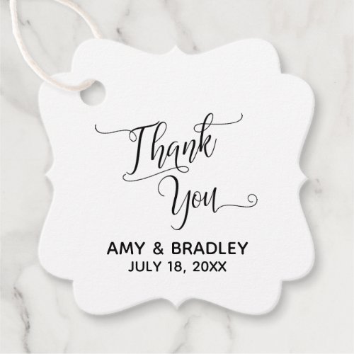 Elegant Simple Thank You Wedding Favor Tags