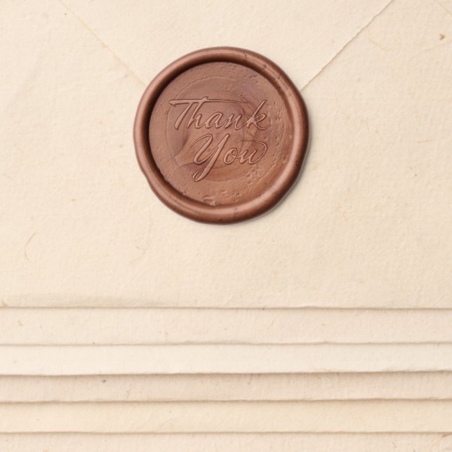  Elegant Simple Thank you Wedding Invitation  Wax Seal Sticker (Front)