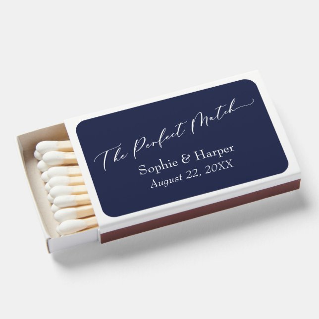 Elegant Simple The Perfect Match Navy Blue (Front Open)