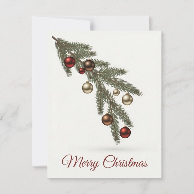Elegant Simple Trendy Non Photo Christmas Tree Holiday Card (Front)