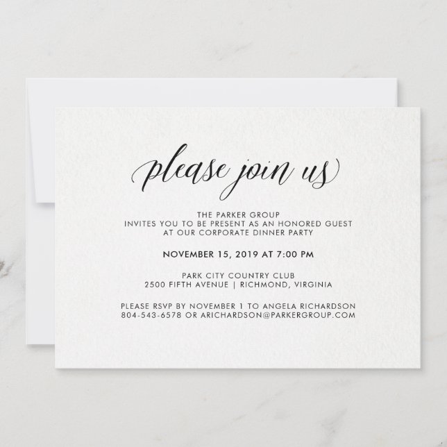 Elegant Simple Typography | Corporate Celebration Invitation (Front)