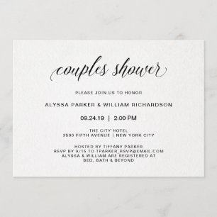 Elegant Simple Typography Couples Shower Invitation