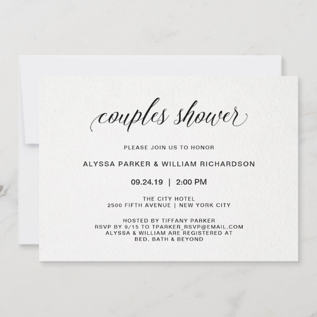Elegant Simple Typography | Couples Shower Invitation (Front)
