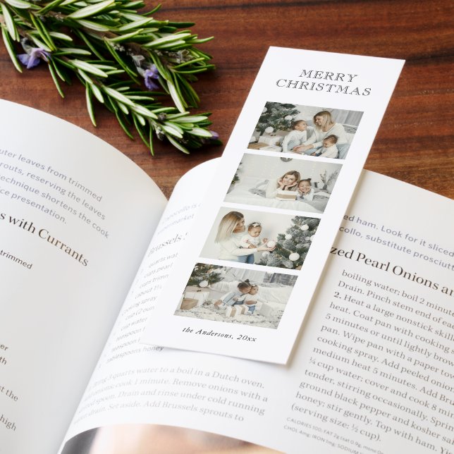 Elegant Simple Typography & Photo Christmas Card Bookmarks (Book)