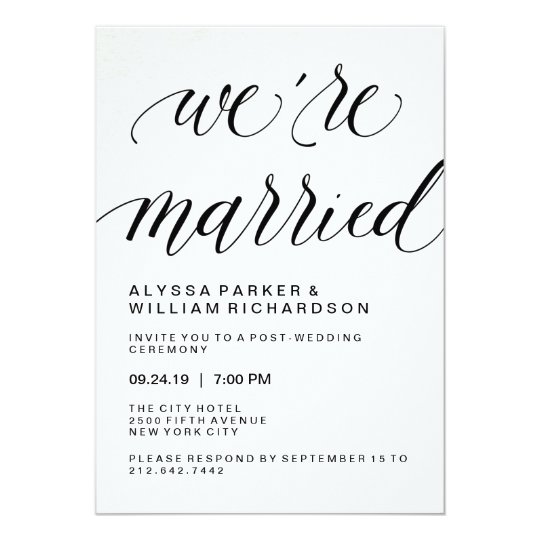 Elegant Simple Typography Post Wedding Ceremony Invitation Elegant Simple Typography Post Wedding Ceremony Invitation