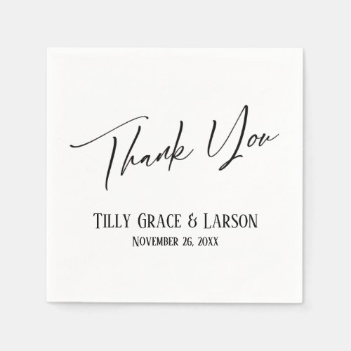 Elegant Simple Typography Thank You Napkins