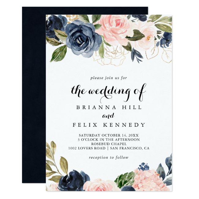 Elegant Simple Unique Winter Floral The Wedding Of Invitation