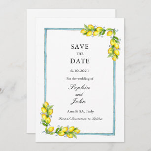 Elegant simple Vintage Lemons save the date