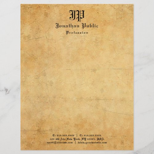 Elegant Simple Vintage Rustic Classic Monogram Letterhead