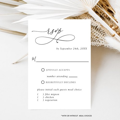 Elegant Simple, W / Without Meals Options Wedding 