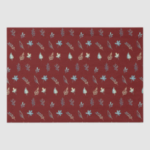 elegant simple watercolor botanic baby blue leaves tissue paper
