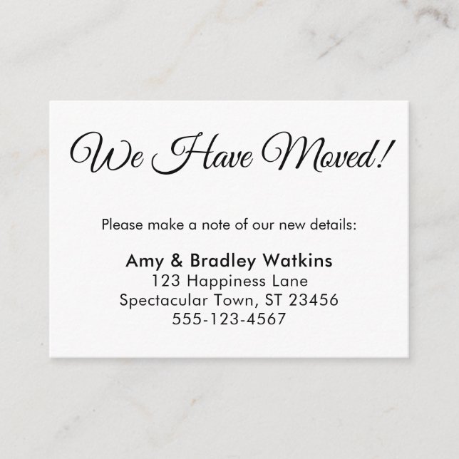 Elegant, Simple We Have Moved Change of Address Enclosure Card (Front)