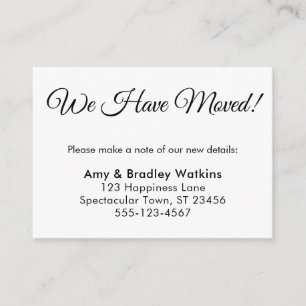 Elegant, Simple We Have Moved Change of Address Enclosure Card