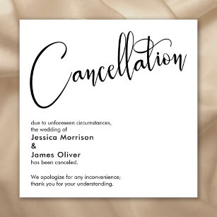 Elegant, Simple Wedding Cancellation Announcement